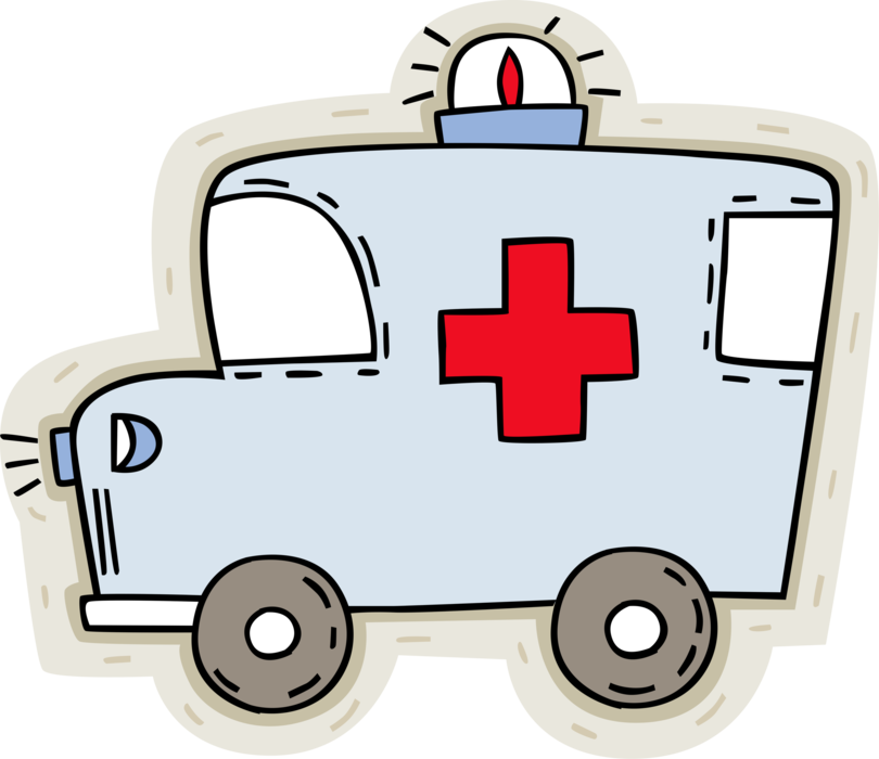 Vector Illustration of Paramedic Service Emergency Ambulance Vehicle