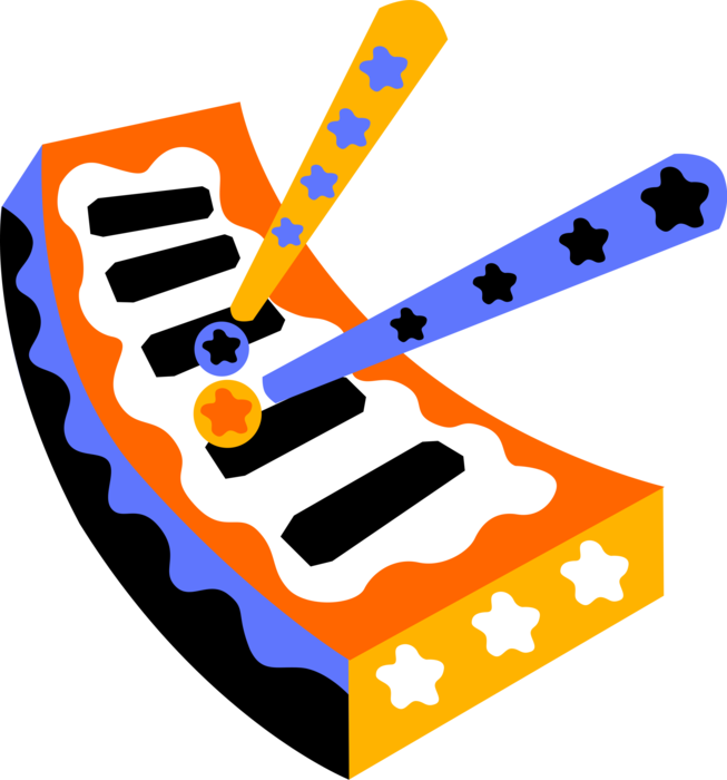 Vector Illustration of Xylophone Chromatic Musical Instrument