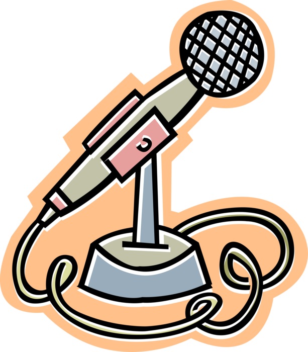 Vector Illustration of Acoustic-to-Electric Transducer Microphone or Mic