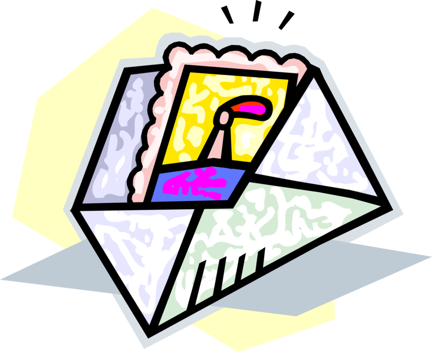 Vector Illustration of Post Office Mail or Postal Airmail Envelope Letter
