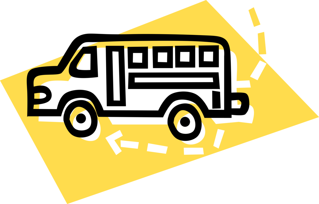 Vector Illustration of Schoolbus or School Bus used for Student Transport To and From School