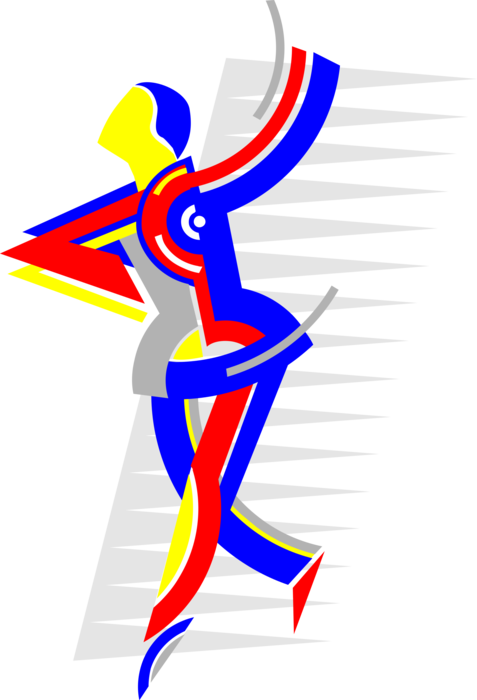 Vector Illustration of Figure Skater Skates on Ice During Performance