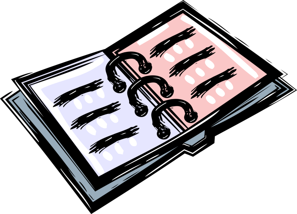 Vector Illustration of Looseleaf Binder Stores and Archives Work Records and Documents