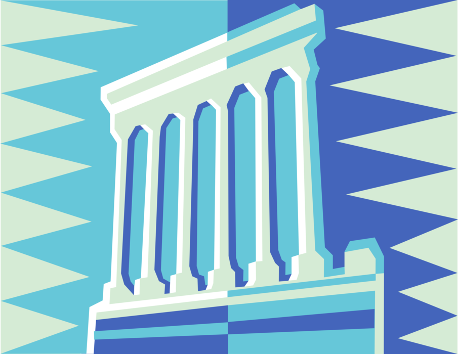 Vector Illustration of Ancient Rome and Greece Architecture Building Columns