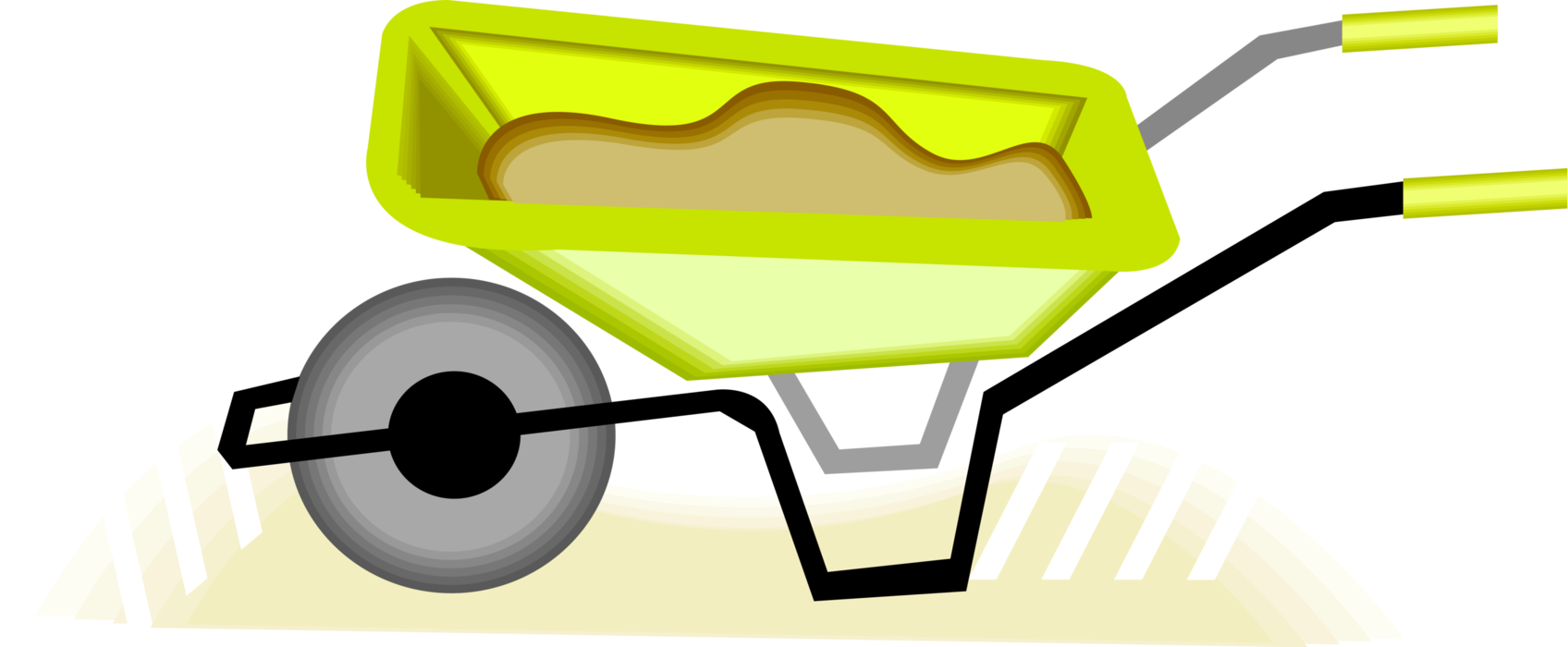 Vector Illustration of Hand-Propelled Wheelbarrow for Carrying Loads