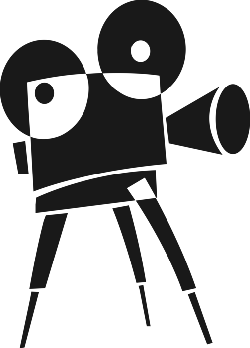 Vector Illustration of Hollywood Cinematic Motion Picture Movie Camera