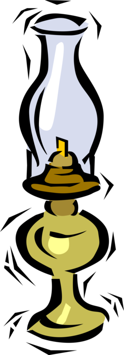 Vector Illustration of Kerosene Oil Lamp Hurricane Lantern Provides Light