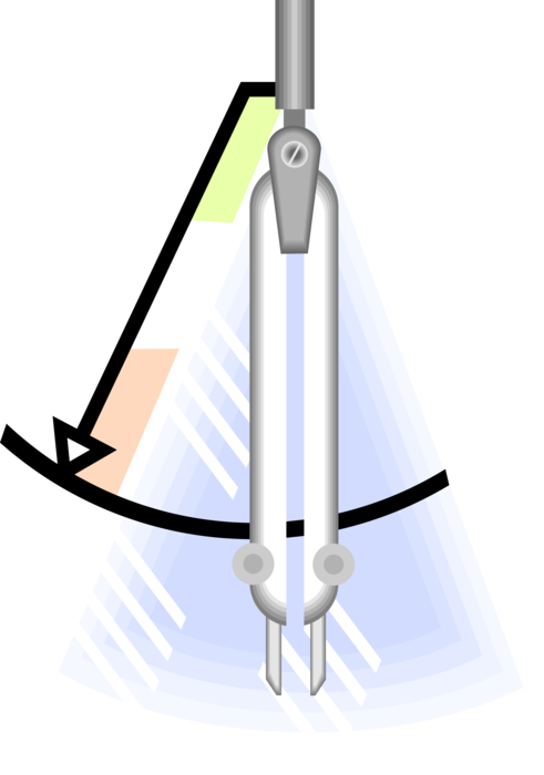 Vector Illustration of Measurement Compass used in Geometry, Navigation and Drafting