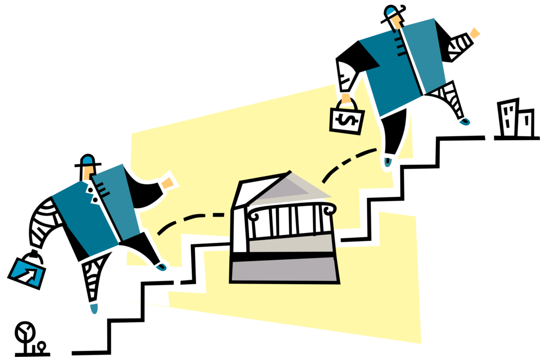 Vector Illustration of Banking Deposits and Withdrawals at Bank Financial Institution