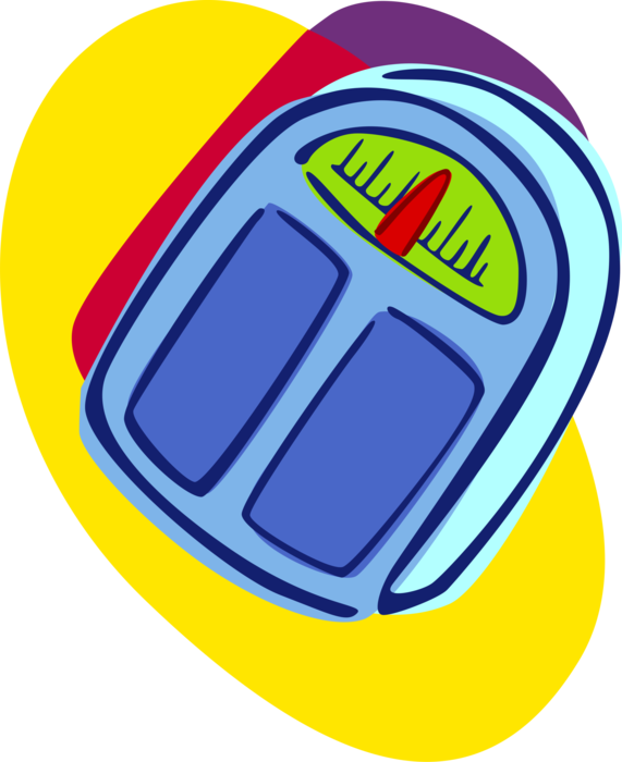 Vector Illustration of Bathroom Weigh Scale Force-Measuring Device for Weight Measurement