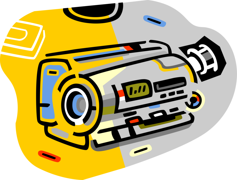 Vector Illustration of Videocamera Camcorder Video Camera Photographic Equipment