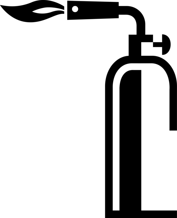 Vector Illustration of Blow Torch or Blowtorch Fuel Burning Tool Applies Flame and Heat in Metalworking