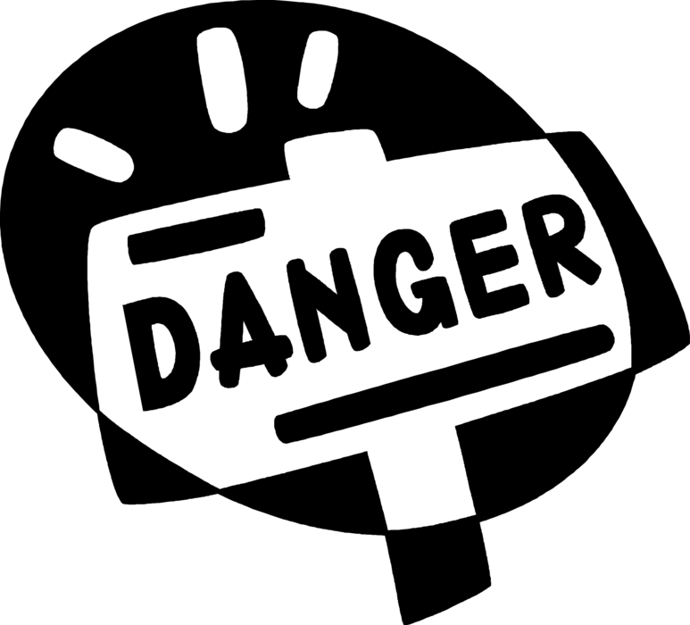 Vector Illustration of Danger Sign Urges Caution Warning
