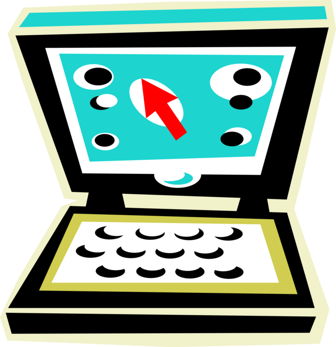 Vector Illustration of Laptop or Notebook Portable Personal Computer