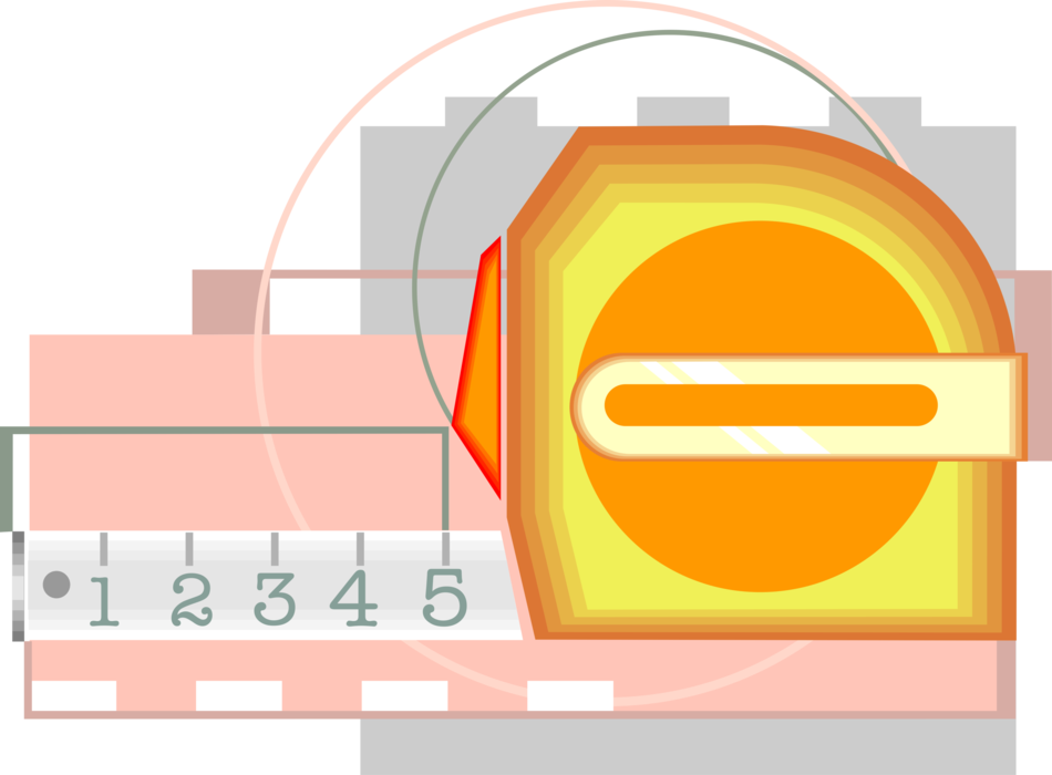 Vector Illustration of Tape Measure or Measuring Tape Flexible Ruler with Linear-Measurement Markings