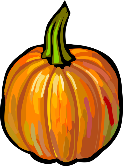Vector Illustration of Halloween Jack-o'-Lantern Pumpkin Squash
