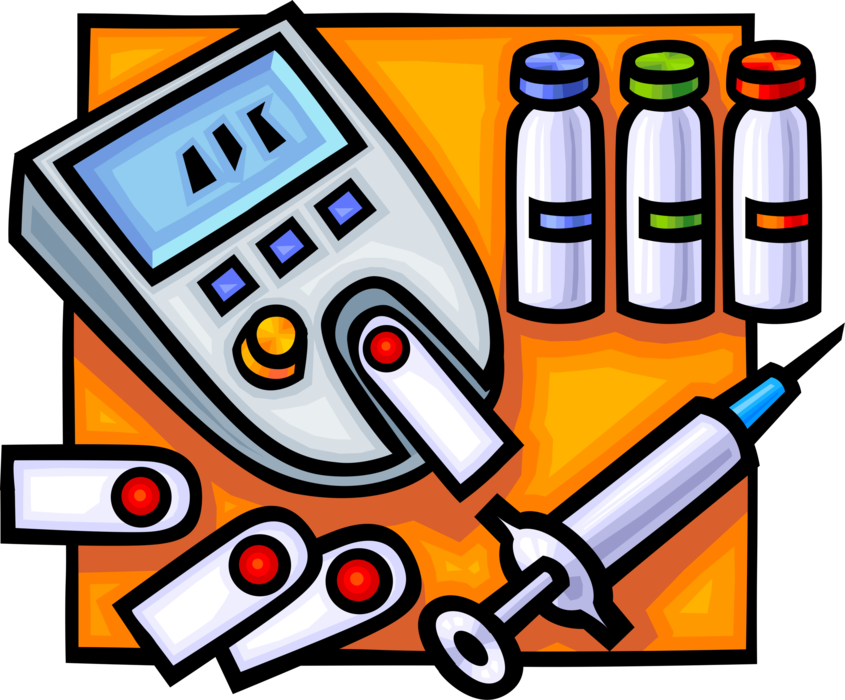 Vector Illustration of Medical Laboratory Blood Test Analysis Performed on Blood Sample