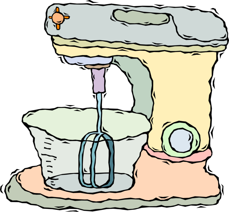 Vector Illustration of Kitchen Small Appliance Electric Blender Mixer to Mix, Purée, or Emulsify Food