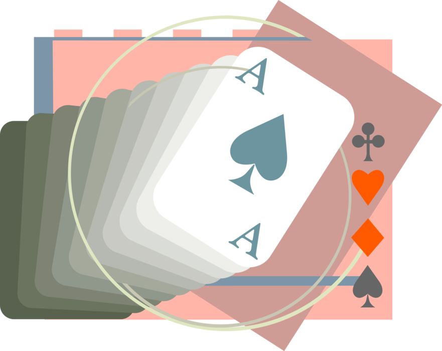 Vector Illustration of Games of Chance Playing Cards Ace of Spades