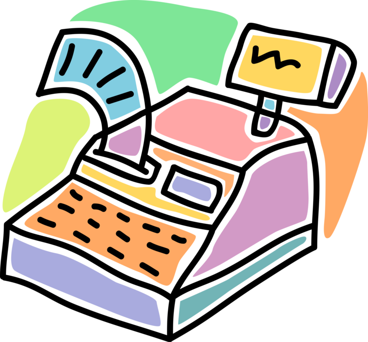 Vector Illustration of Retail Sales Cash Register