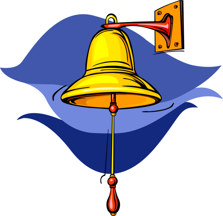 Vector Illustration of Seafaring Mariner Ship's Bell used to Indicate Time Aboard Ship