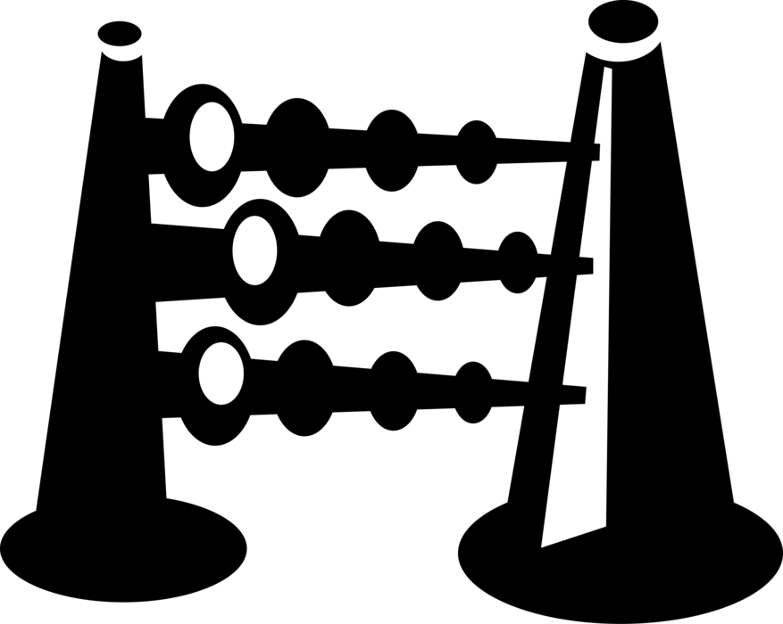 Vector Illustration of Abacus Counting Bead Frame Calculating Tool