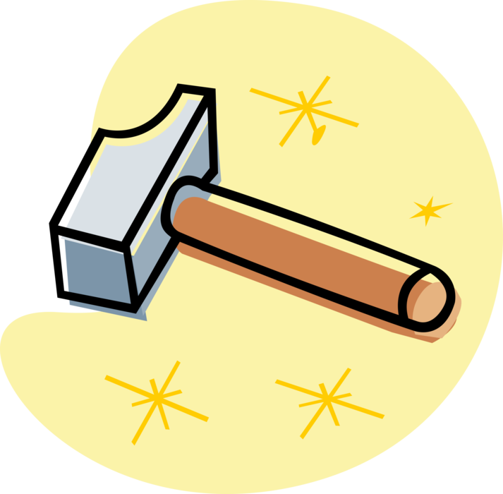 Vector Illustration of Claw Hammer Hand Tool used to Drive Nails