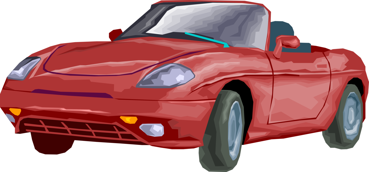 Vector Illustration of Sports Car Automobile Motor Vehicle