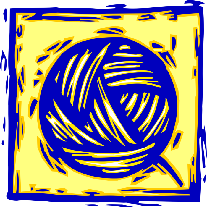 Vector Illustration of Ball of Wool Knitting Yarn