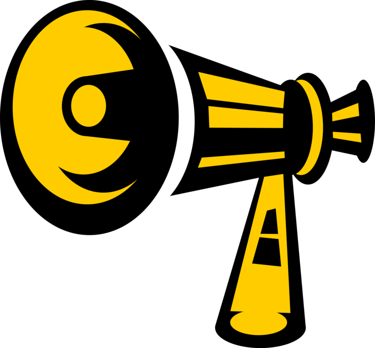 Vector Illustration of Megaphone or Bullhorn to Amplify Voice and Broadcast Message