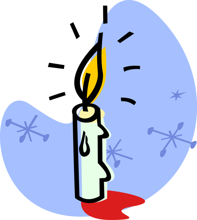 Vector Illustration of Candle Ignitable Wick Embedded in Wax with Burning Flame