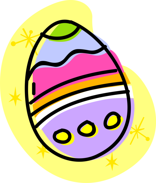 Vector Illustration of Colorful Decorated Easter or Paschal Egg