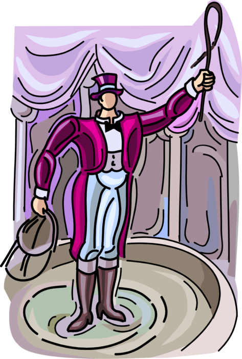 Vector Illustration of Big Top Circus Ringmaster Master of Ceremonies