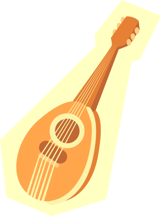 Vector Illustration of Mandolin Stringed Musical Instrument