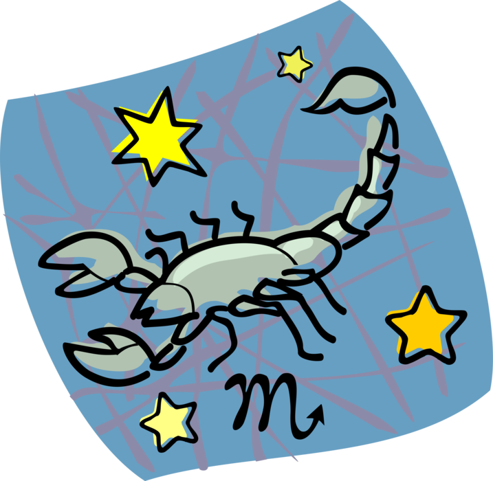 Vector Illustration of Astrological Horoscope Astrology Signs of the Zodiac - Water Sign Scorpio the Scorpion