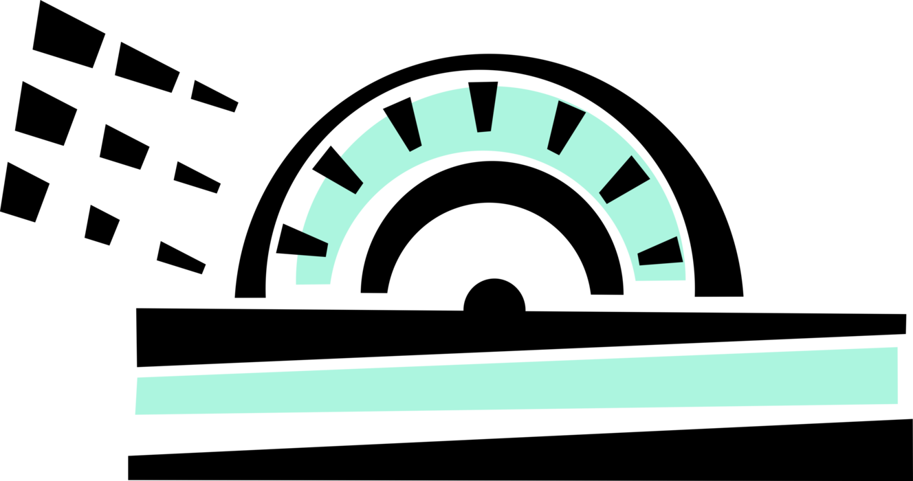 Vector Illustration of Geometry Protractor Measurement Instrument for Measuring Angles in Degrees
