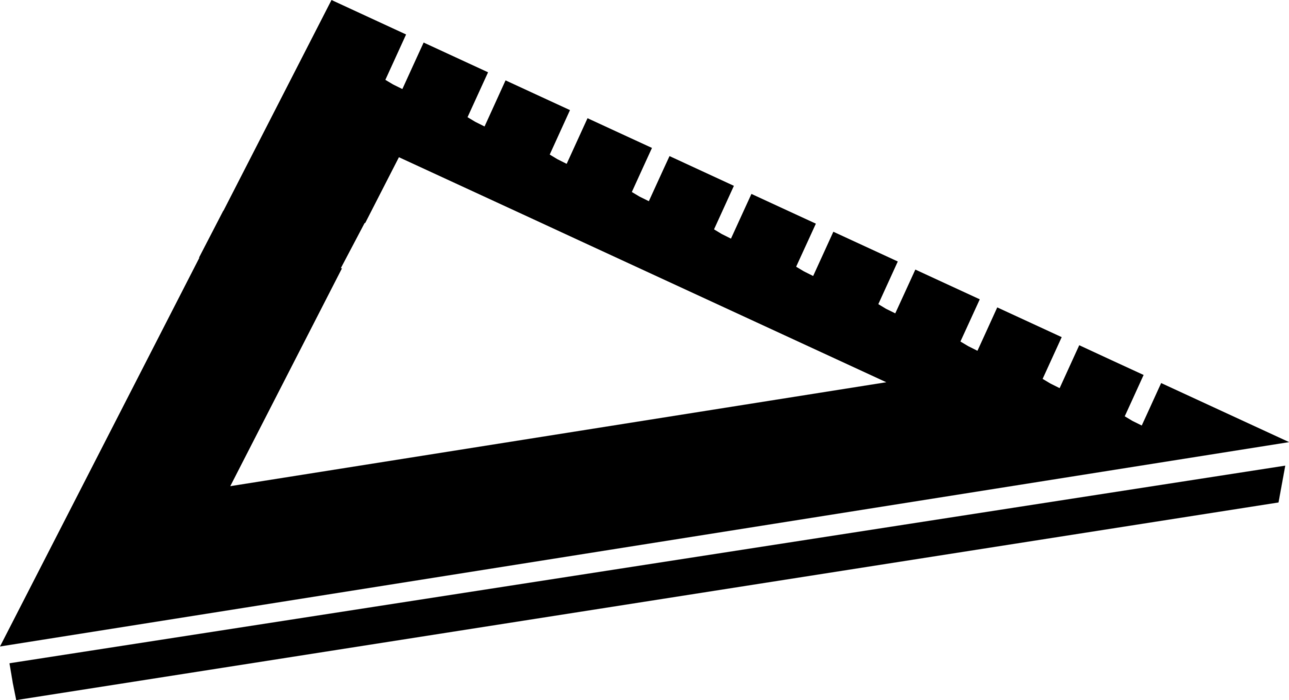 Vector Illustration of Triangle Ruler, Rule or Line Gauge Measures Distances