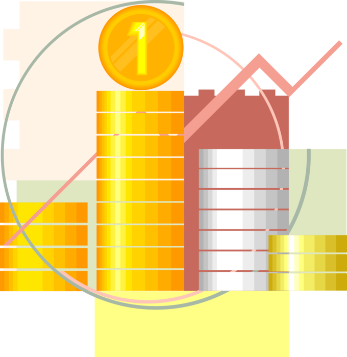 Vector Illustration of Financial Currency Coin Cash Money