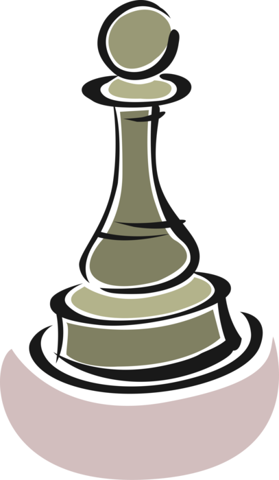 Vector Illustration of Pawn Weakest, Most Numerous Piece in Game of Chess