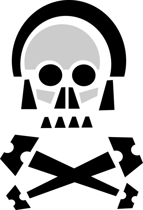 Vector Illustration of Skull and Crossbones Identify Poisonous Substances, Deadly Chemicals