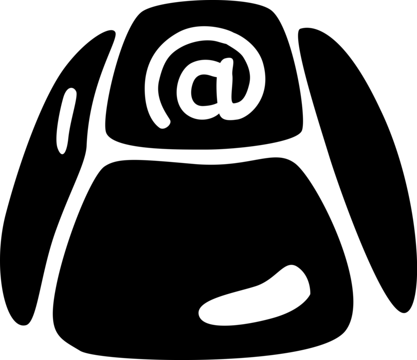 Vector Illustration of Keyboard Email Correspondence @ Sign Key