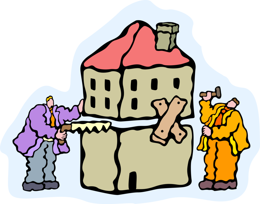 Vector Illustration of House or Home Renovation Renovators