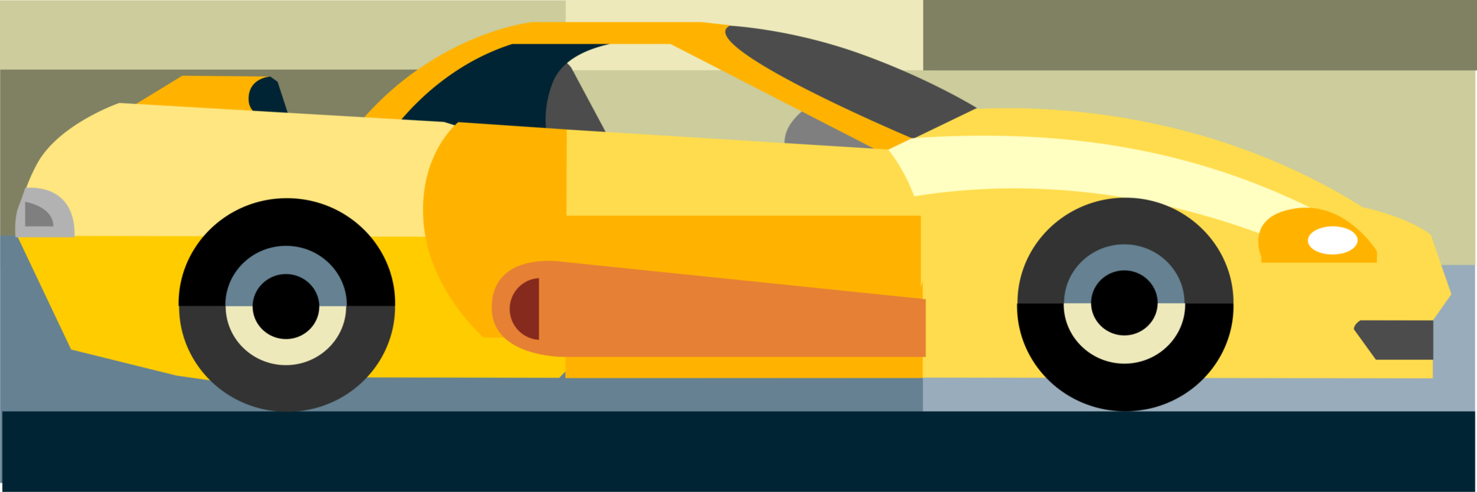 Vector Illustration of Luxury Sports Car Automobile Motor Vehicle