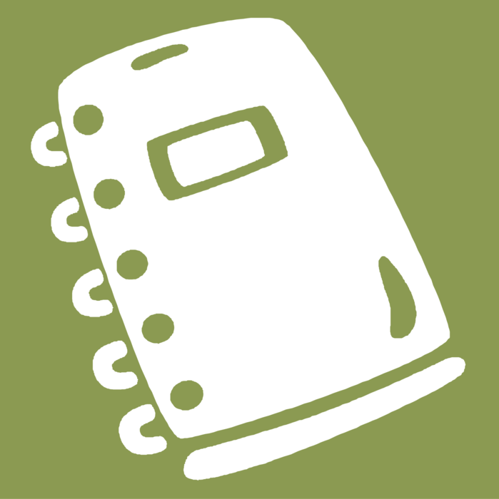 Vector Illustration of Notebook, Notepad or Writing Pad Records Notes or Memoranda