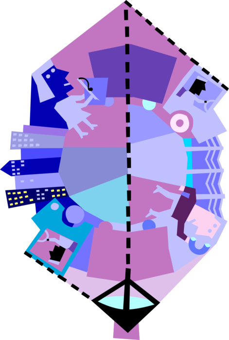 Vector Illustration of Telecommunications Transmission of Information Over Great Distances