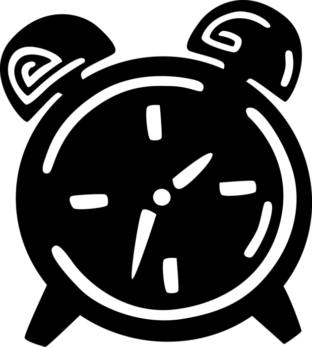 Vector Illustration of Alarm Clock Ringing Its Morning Wake-Up Call