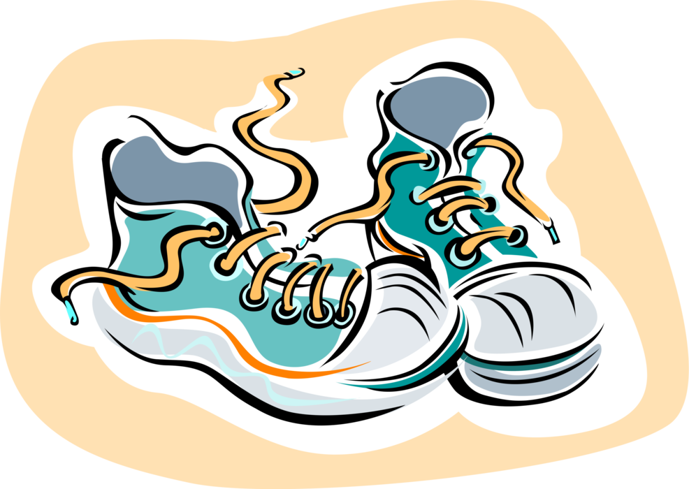 Vector Illustration of Running Shoe or Sneaker Athletic Footwear for Sports or Exercise