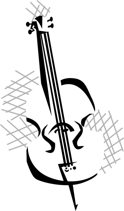 Vector Illustration of Cello Bowed String Musical Instrument