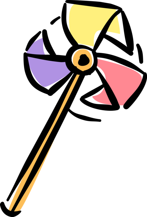 Vector Illustration of Pinwheel Child's Spinning Toy