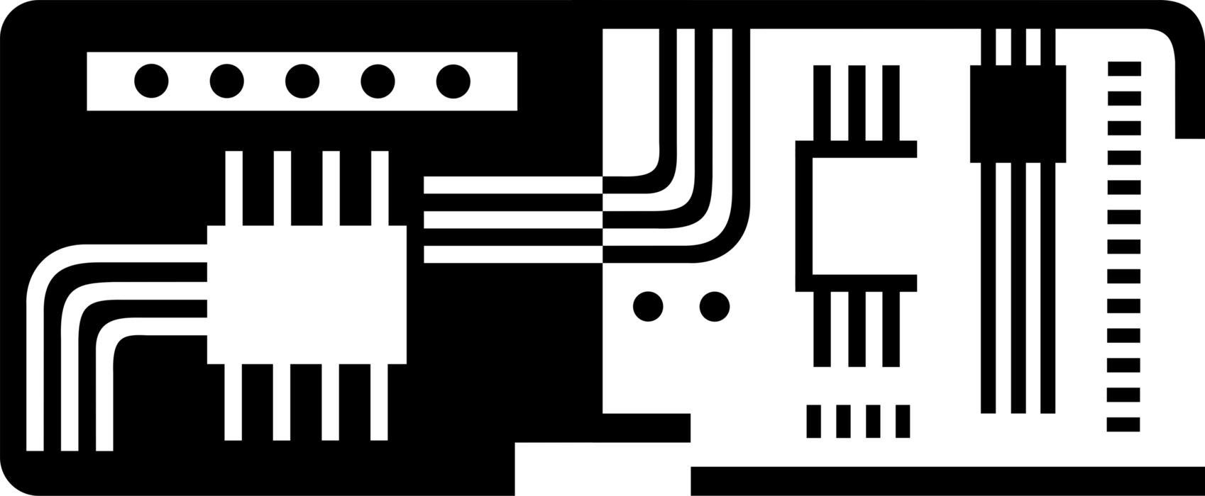 Vector Illustration of Computer Electronics Integrated Circuit Card